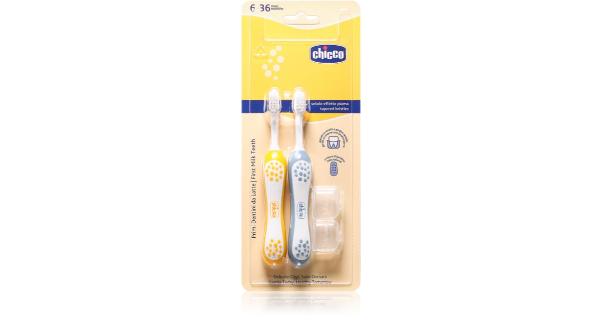Chicco Toothbrush Set 6-36m cepillo de dientes para niños Indigo