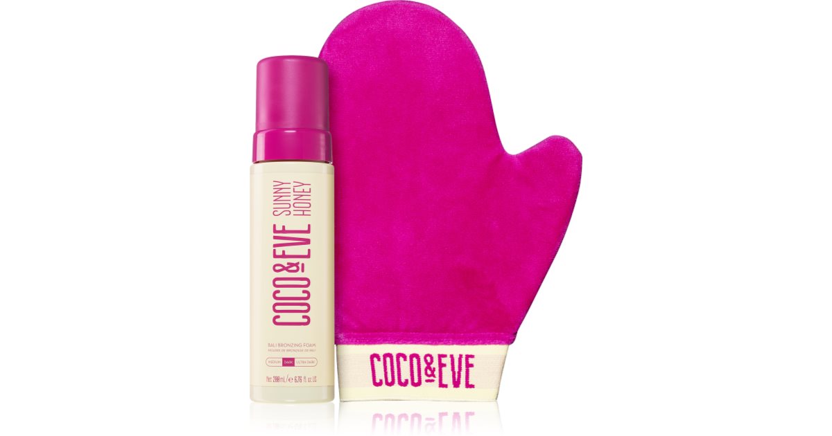 Coco & Eve Sunny Honey Ultimate Glow Kit selftanning foam with an