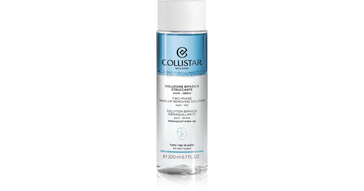 Collistar Cleansers Twophase Makeup Removing Solution EyesLips bi
