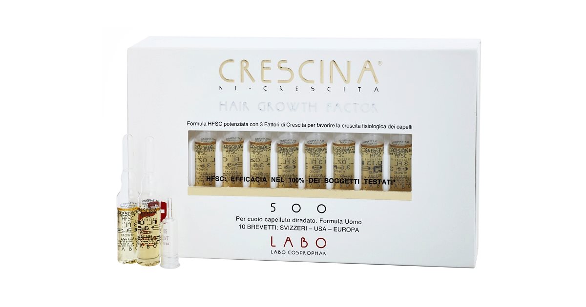Crescina HAIR GROWTH FACTOR 500 ReGrowth Treatment in Ampoules for