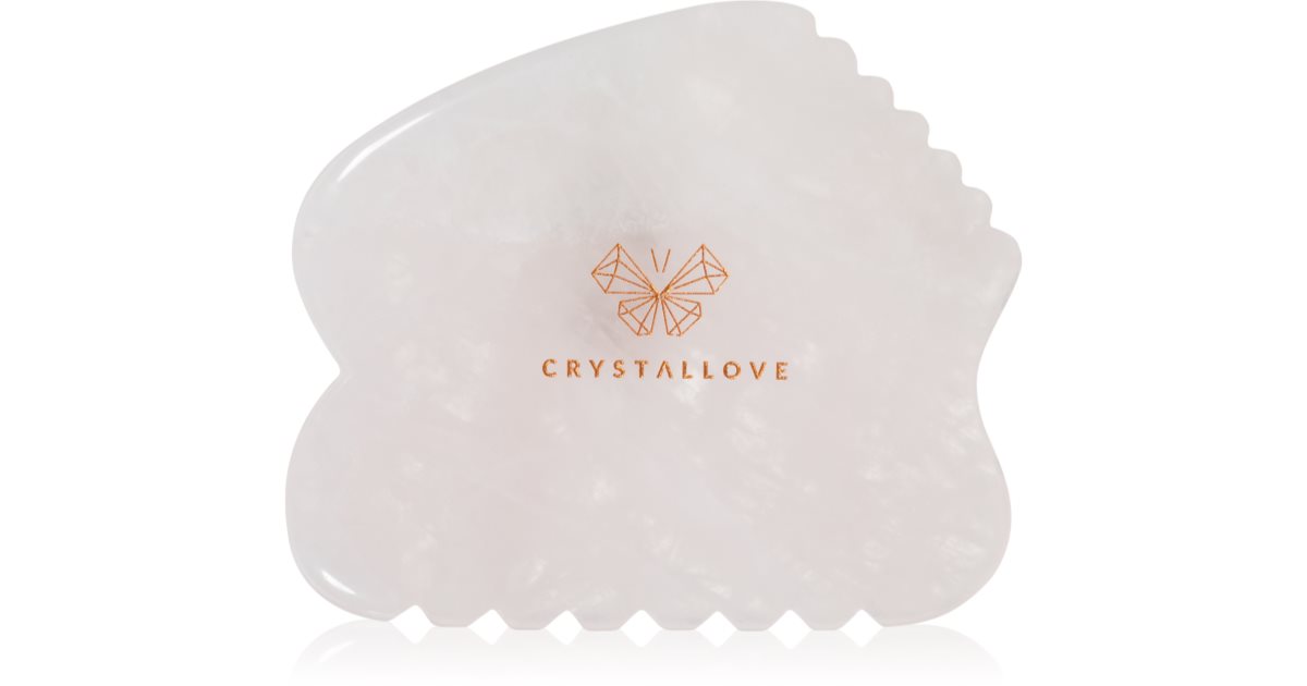 Crystallove Rose Quartz Contour Gua Sha Massage Tool For The Face Uk 1081