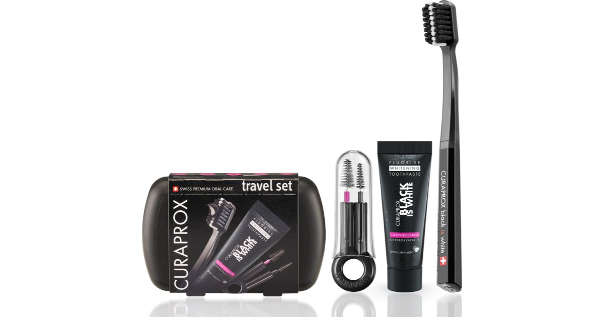Curaprox Limited Edition Black is White travel set (for teeth