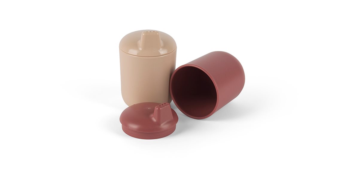 DANTOY Tiny Bio Hrníčky S Víčkem Olive/Mocca 2ks 0m