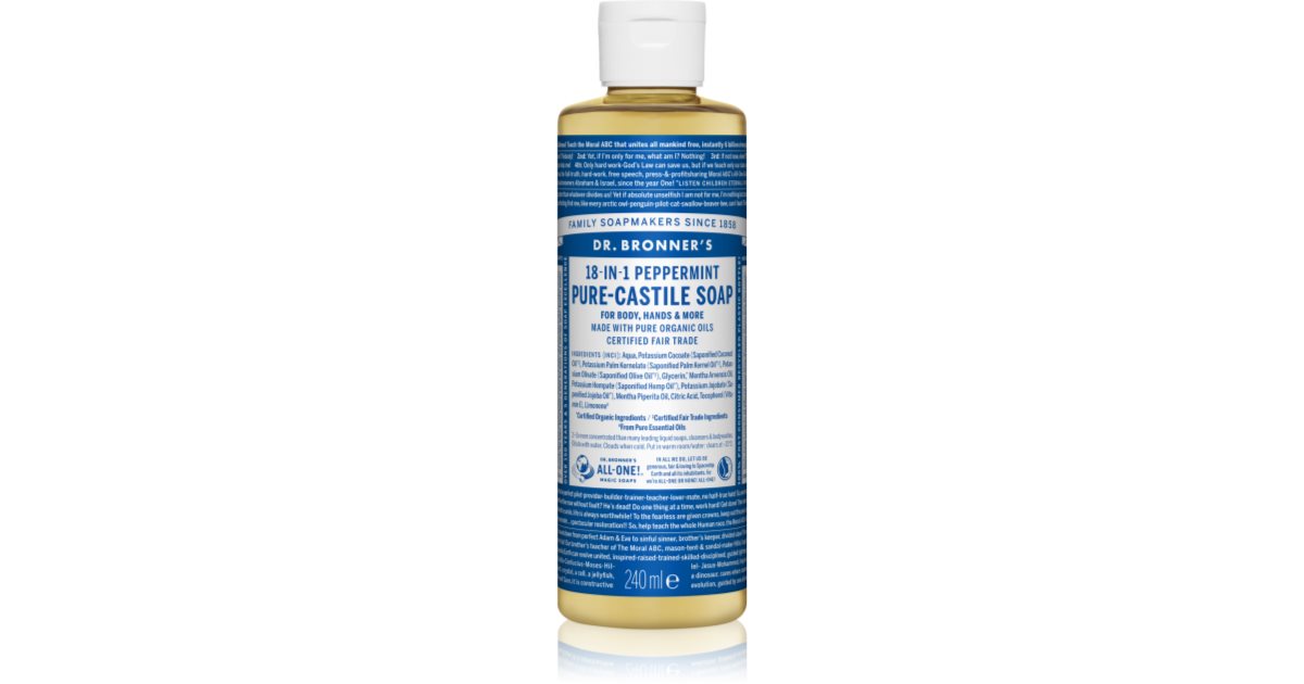 Dr. Bronner’s Peppermint Universālas šķidrās ziepes notino.lv
