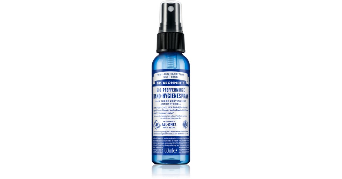 Dr. Bronner’s Peppermint hand cleansing spray notino.ie