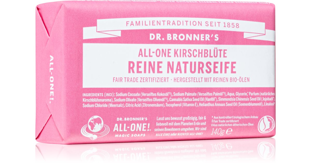 Dr. Bronner’s Cherry Blossom Pure Castile Soap Bar Vaste Zeep notino.nl