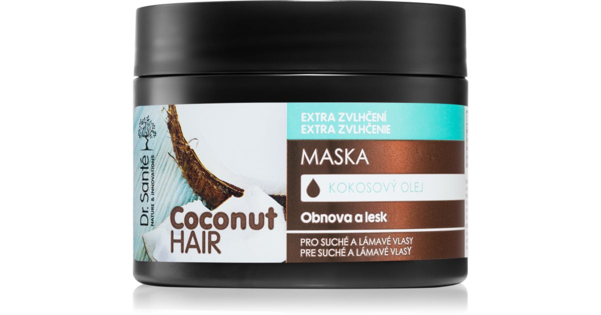 Blondierwäsche Auf Nassem Oder Trockenem Haar Dr. Santé Coconut Hydratisierende Maske für Glanz auf trockenem und