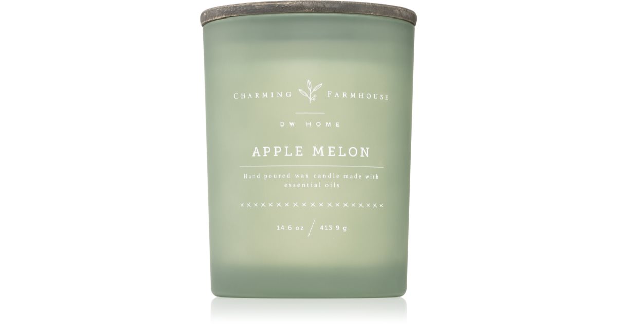 DW Home Charming Farmhouse Apple Melon scented candle Wooden Wick