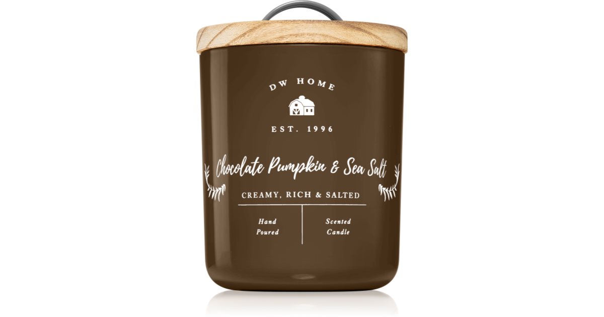 DW Home Farmhouse Chocolate Pumpkin & Sea Salt scented candle notino.ie