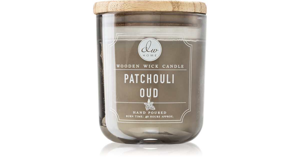 DW Home Signature Patchouli Oud Duftkerze mit Holzdocht