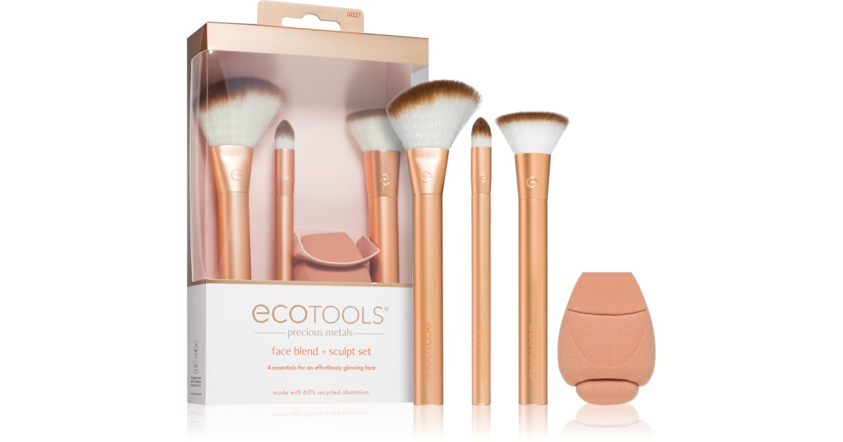 EcoTools Skin Perfection Pinsel – 1 Stück, Für BB-/CC-Cremes, Abgewinkelte Borsten, Vegan & Aus Recycelten Materialien