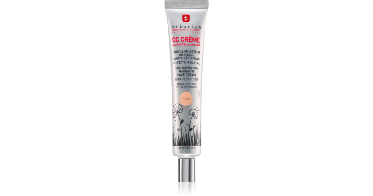 Erborian CC Crème Centella Asiatica radiance face cream skin perfector with  SPF 25 large pack | notino.co.uk