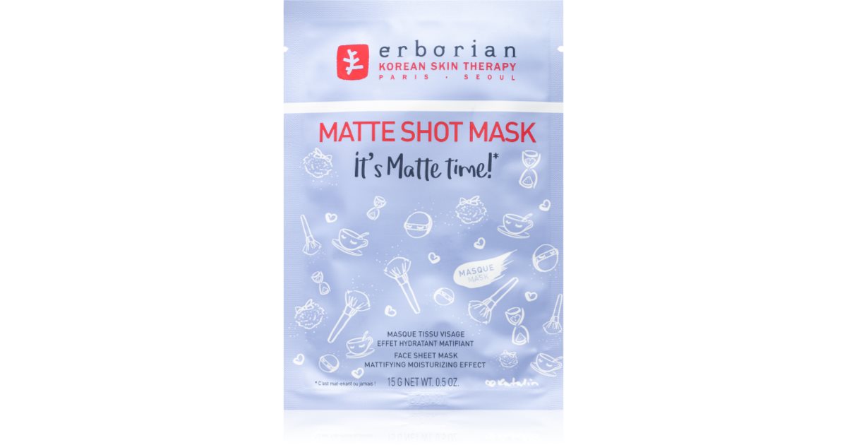 Erborian Shot Mask Its Matte Time! moisturising face sheet mask for a ...