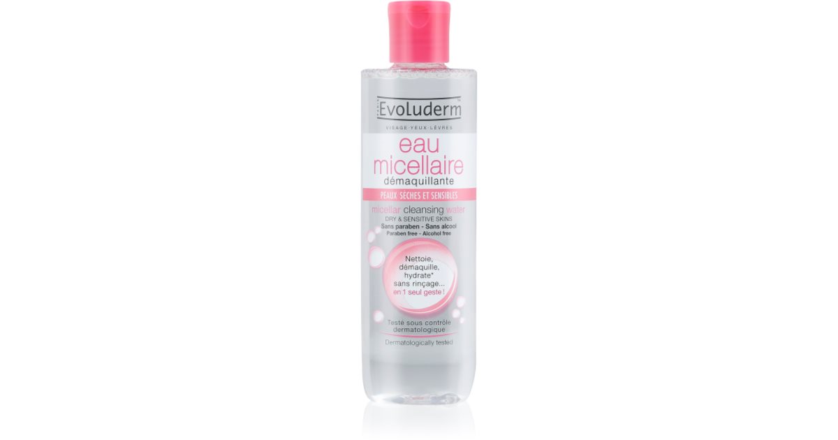 Eau Micellaire Evoluderm - Peaux Réactives Et Sensibles - 250 Ml - Neuf