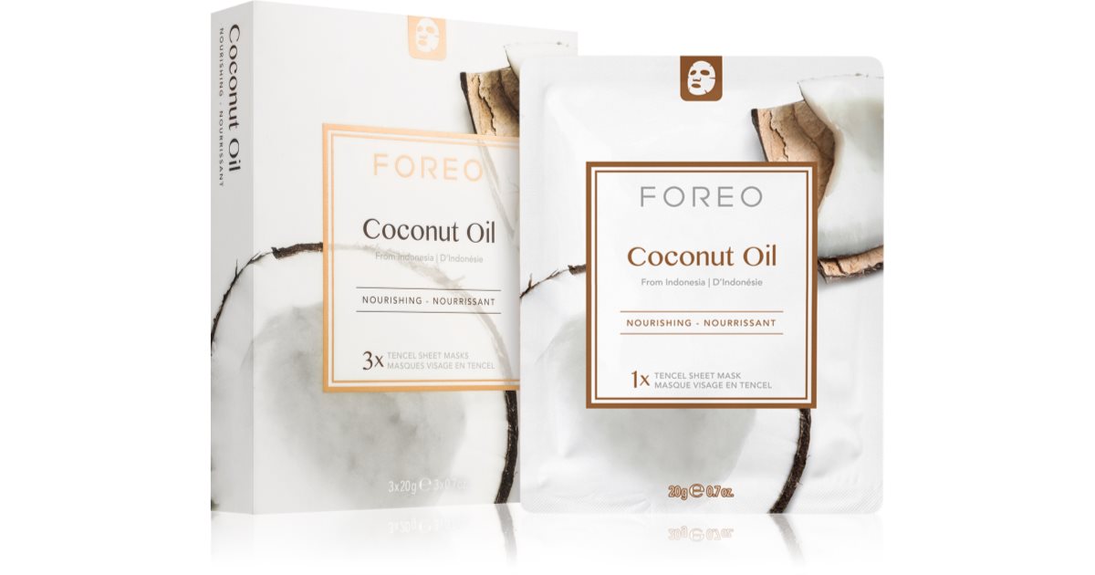 FOREO Farm to Face Sheet Mask Coconut Oil maschera viso nutriente in ...