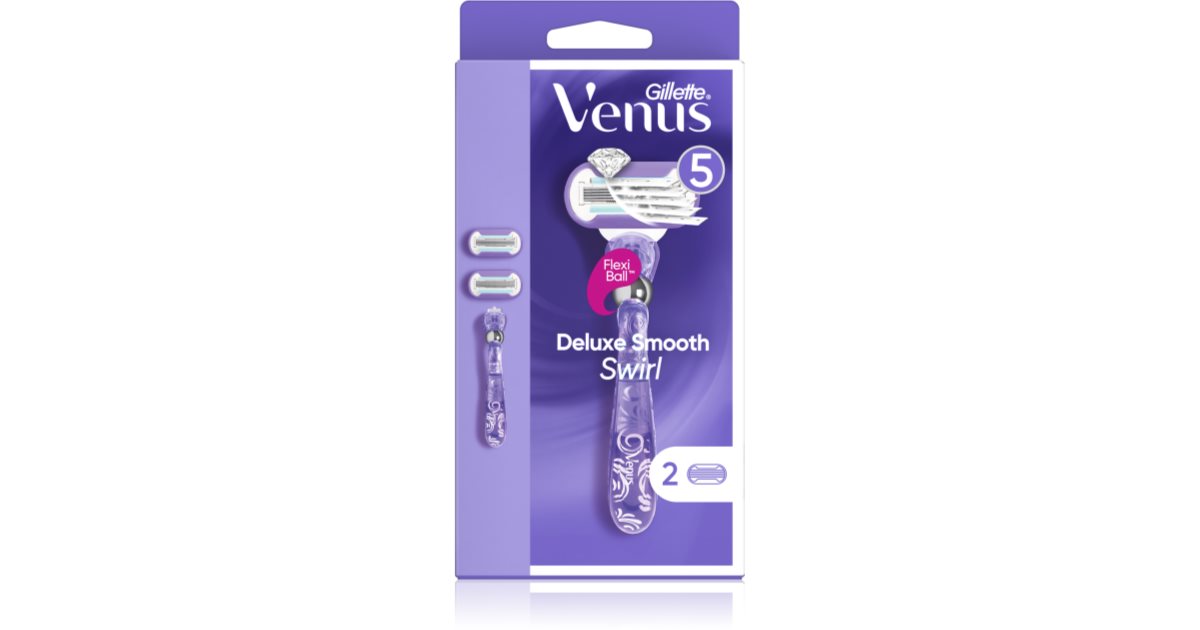 Gillette Venus Deluxe Smooth Swirl razor + 2 replacement heads notino