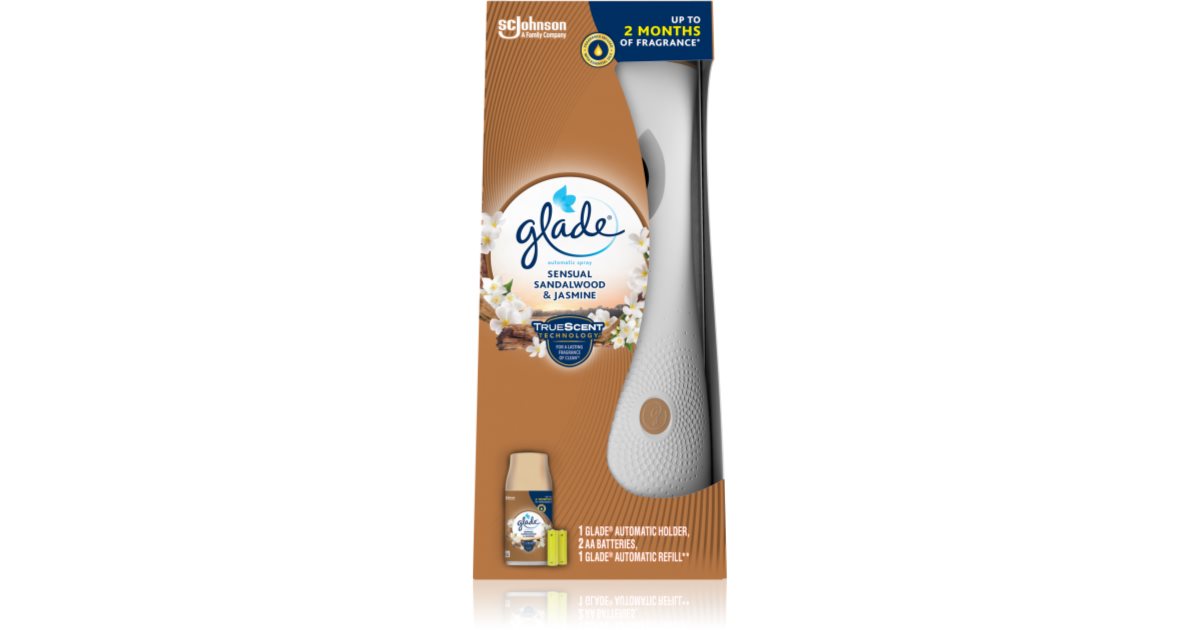 Glade Automatic Spray Ricarica, Fragranza sensual sandalwood & Jasmine 4 pezzi