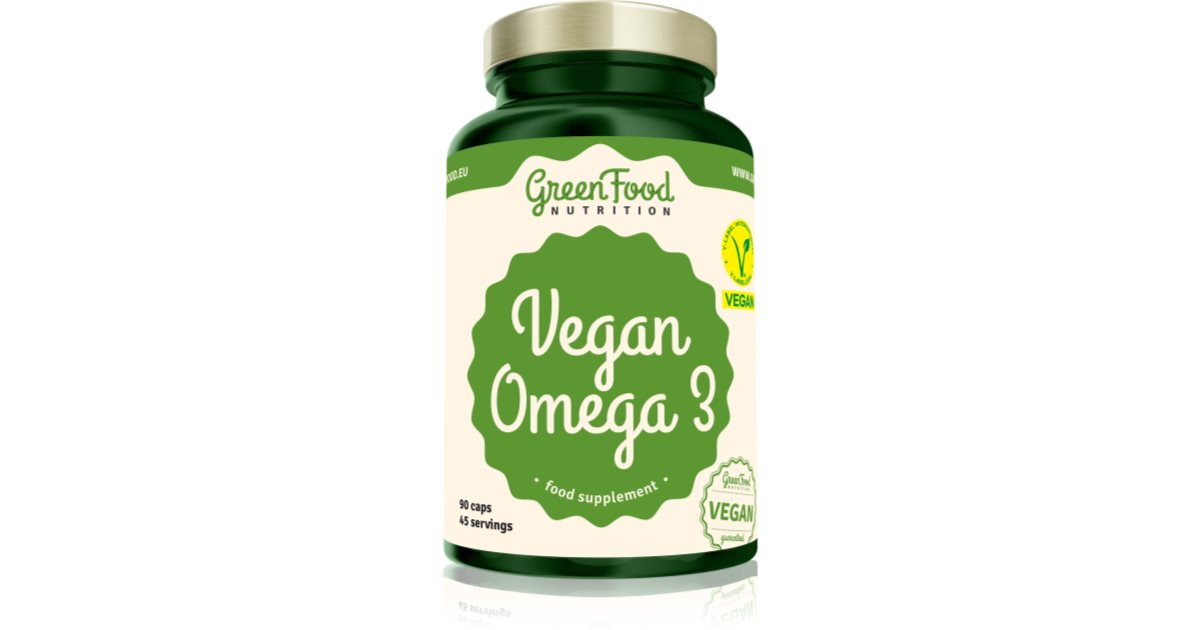 GreenFood Nutrition Vegan Omega 3 kapsuly pre norm lnu innos srdca a