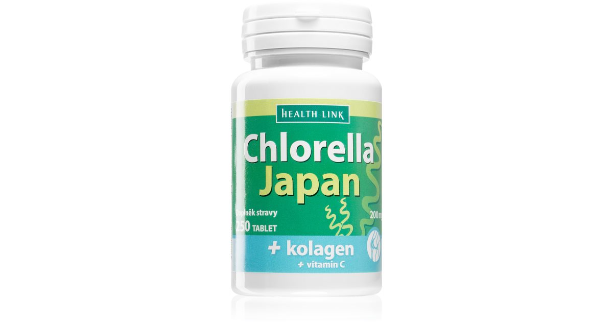 Health Link Japan Chlorella + kolagen doplněk stravy pro detoxikaci