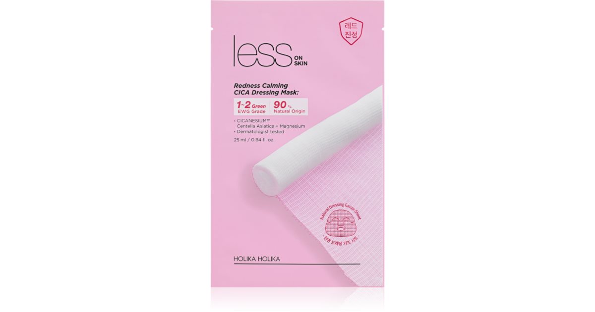 Less Peaux Rouges Holika Holika Less On Skin Redness Calming CICA masque tissu apaisant ...