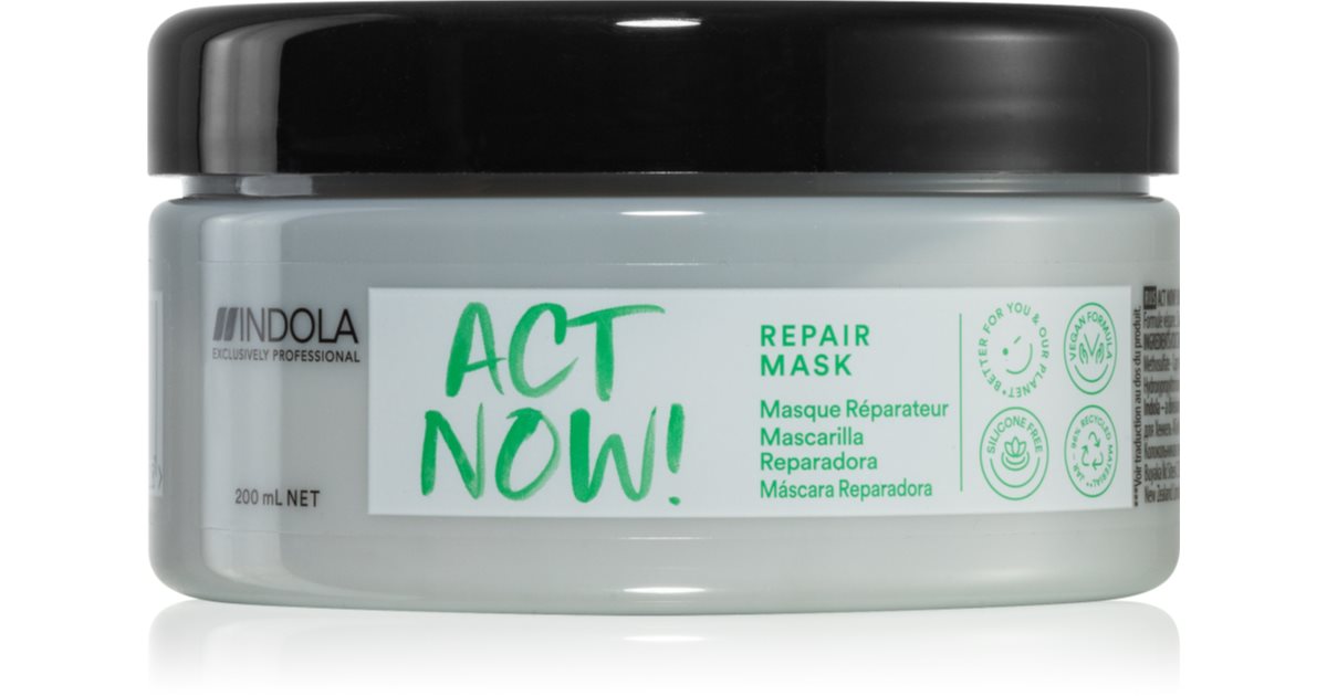 Indola Act Now Repair mascarilla de regeneración profunda para cabello