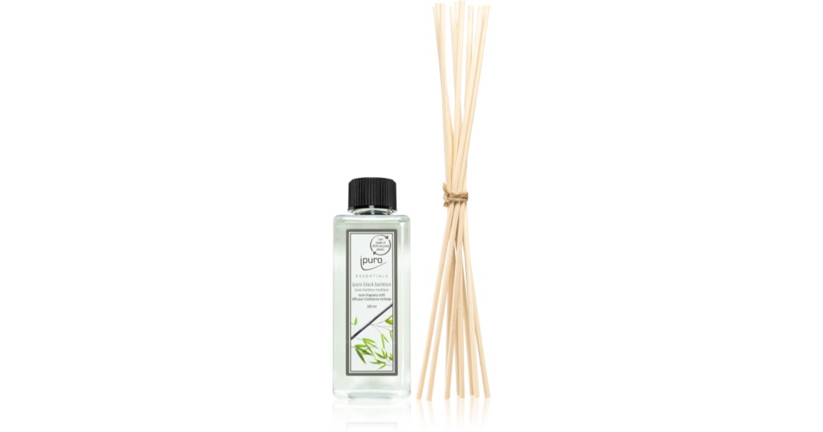 ipuro Essentials Black Bamboo aroma-diffuser navulling + Stokjes navulling  voor geurstokjes
