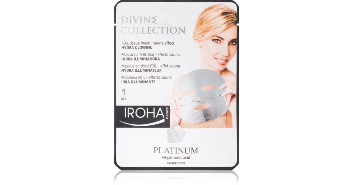 Iroha Divine Gesichtsmaske Hydra Glowing – Mit Platinum & Hyaluronsäure Für Strahlende Haut