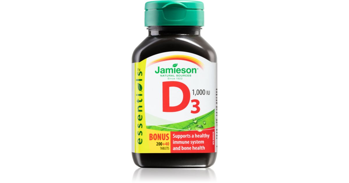 Jamieson Vitamín D3 1000 IU výživový doplnok na podporu zdravia kostí a