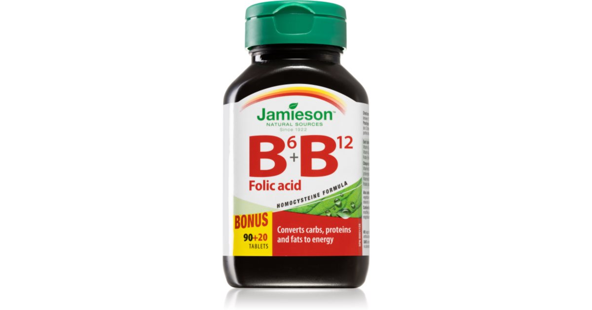 Jamieson B6 + B12 Folic Acid Tabletten Zur Unterstützung Der ...