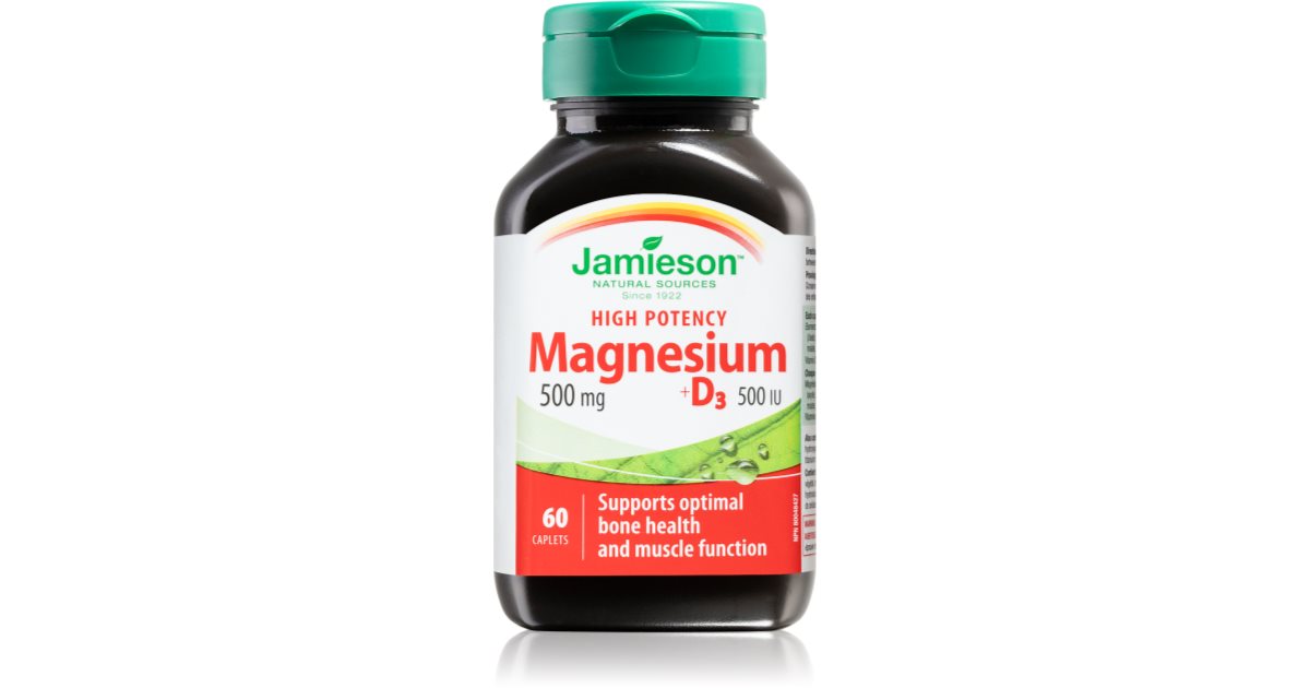 Jamieson Magnesium 500 mg + D3 500 UI Tabletten zur Unterstützung des