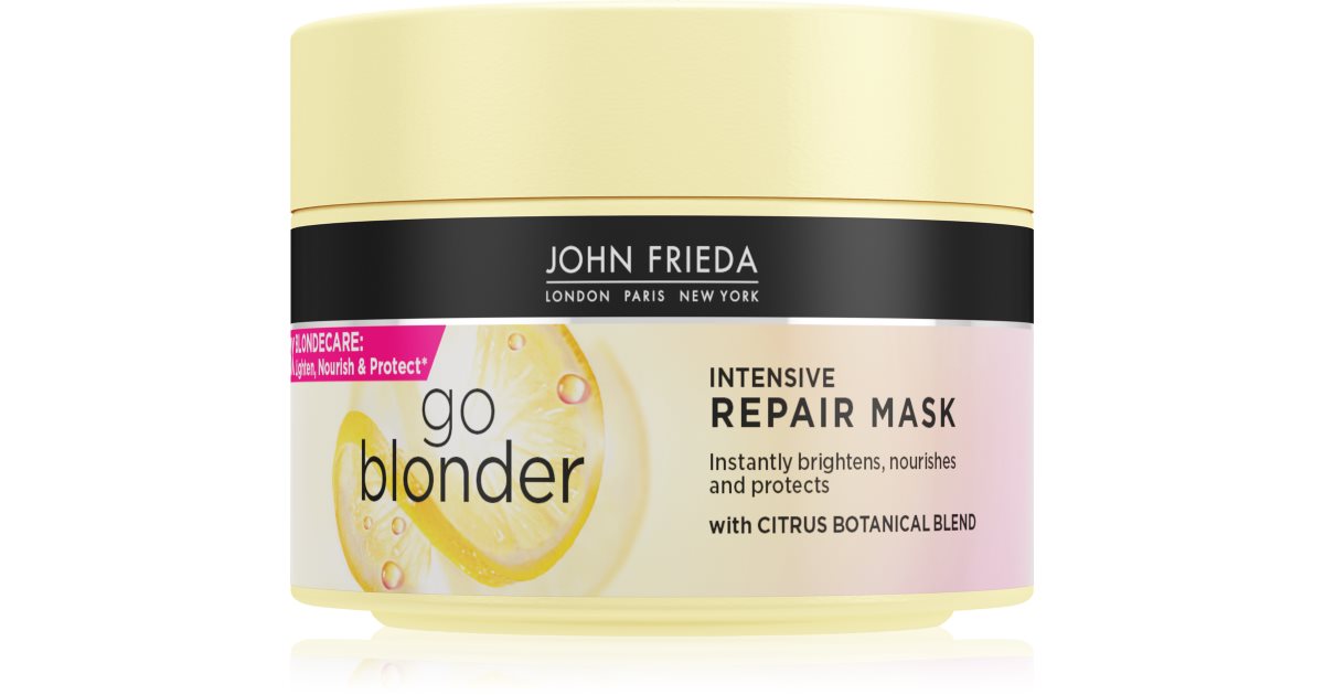 John Frieda Go Blonder Maske - 250 Ml, Intensiv-Reparatur Für Blondes & Blondiertes Haar (2er Pack)