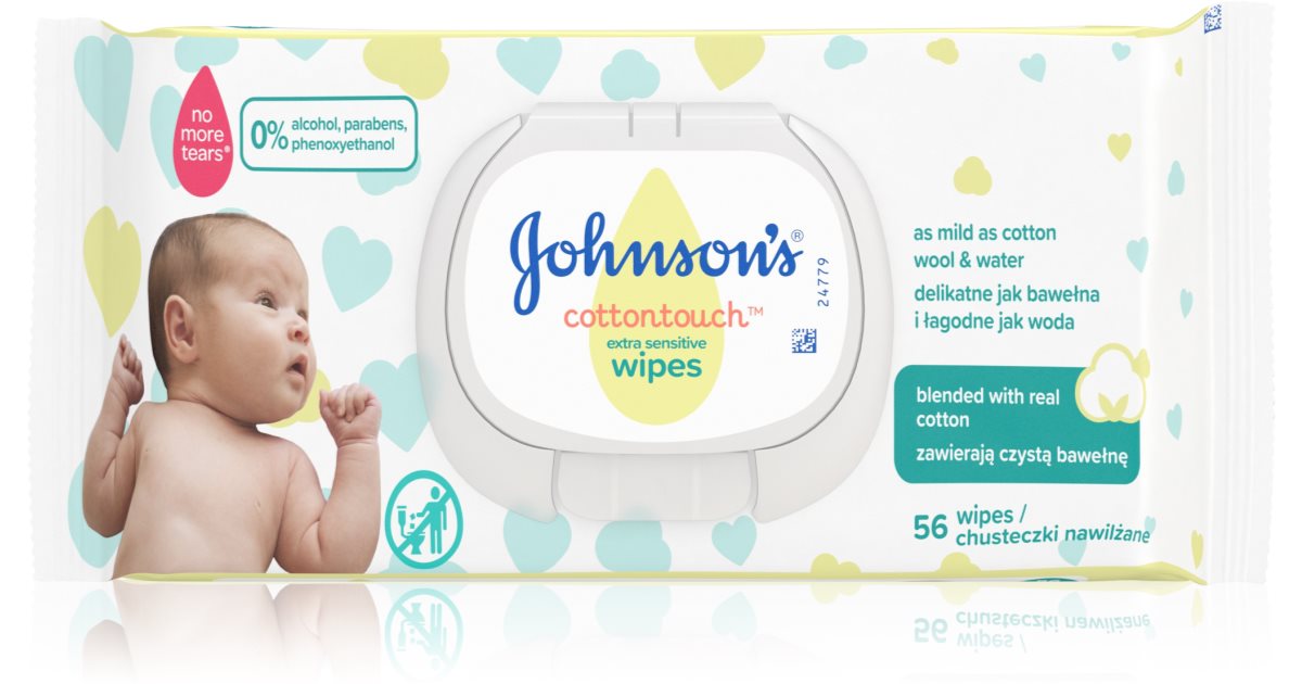 Johnson's® Cottontouch toalhitas de limpeza humedecidas extra suave para  bebés 0+