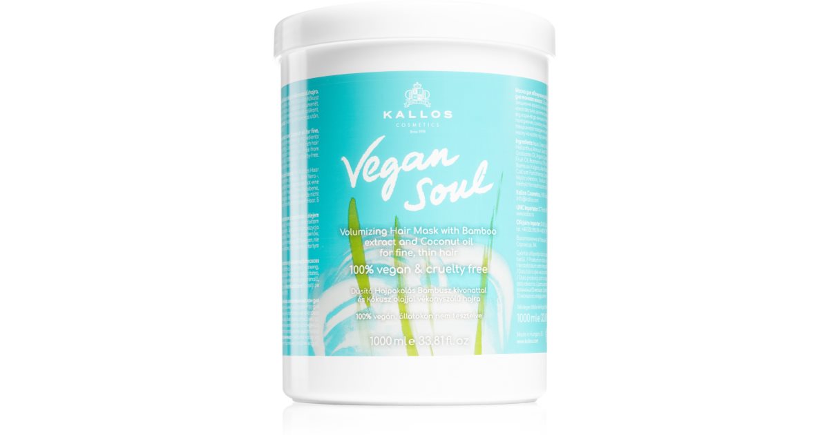 Kallos Vegan Soul Volumizing Nourishing Mask For Hair Volume | Notino.co.uk