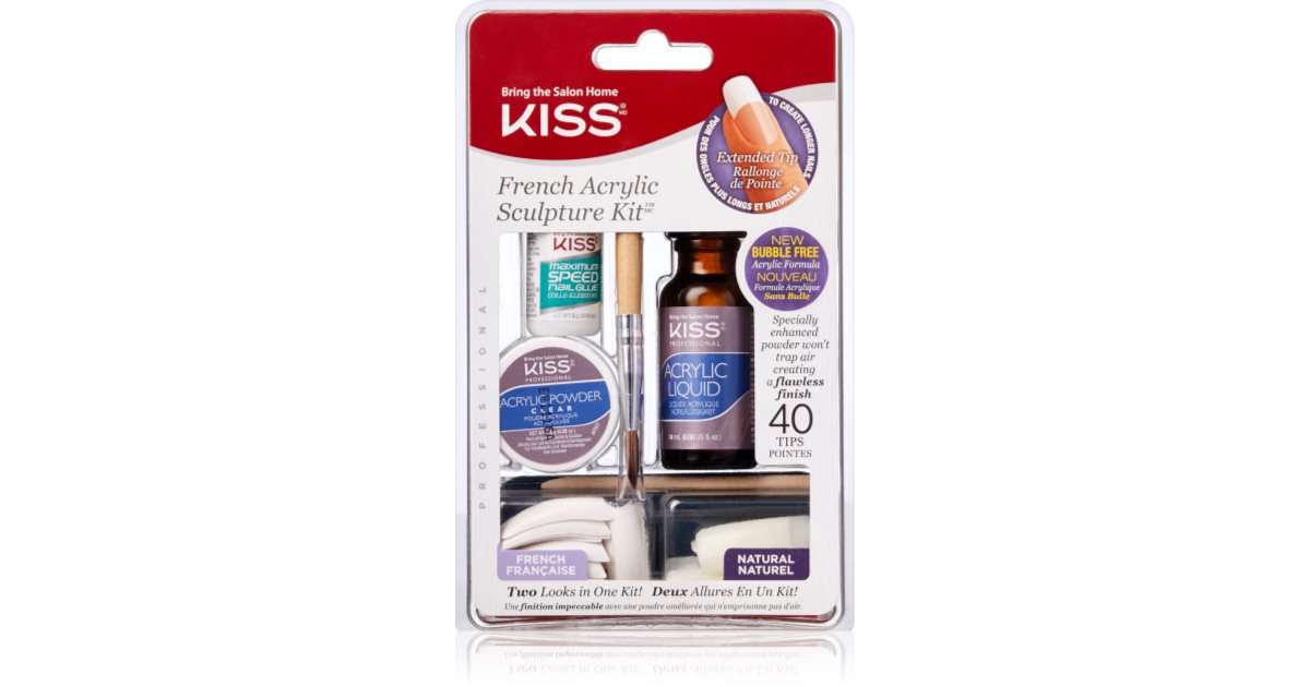 KISS French Acrylic Sculpture Kit set za francosko manikiro notino.si