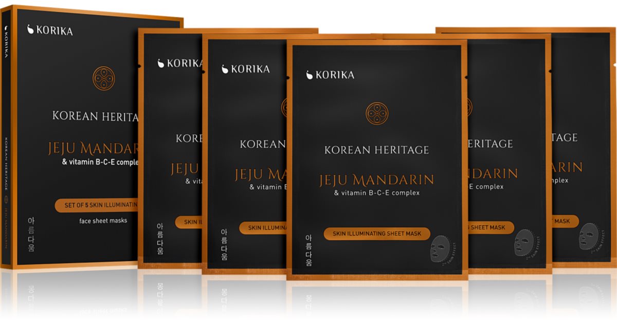 KORIKA Korean Heritage Set of 5 Skin Illuminating Face Sheet Masks face