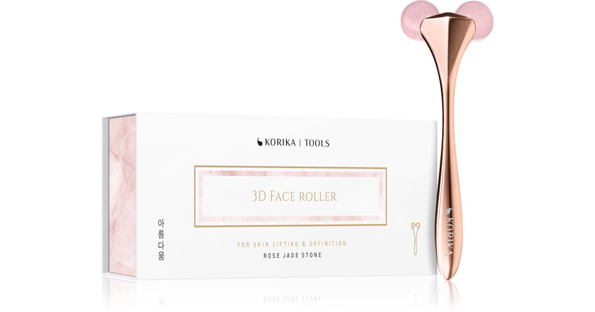 KORIKA Tools 3D Face Roller Rose Jade Stone masážní váleček na obličej