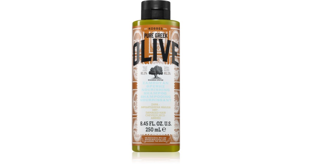 Korres Pure Greek Olive Shampoo til tørt og skadet hår | notino.dk