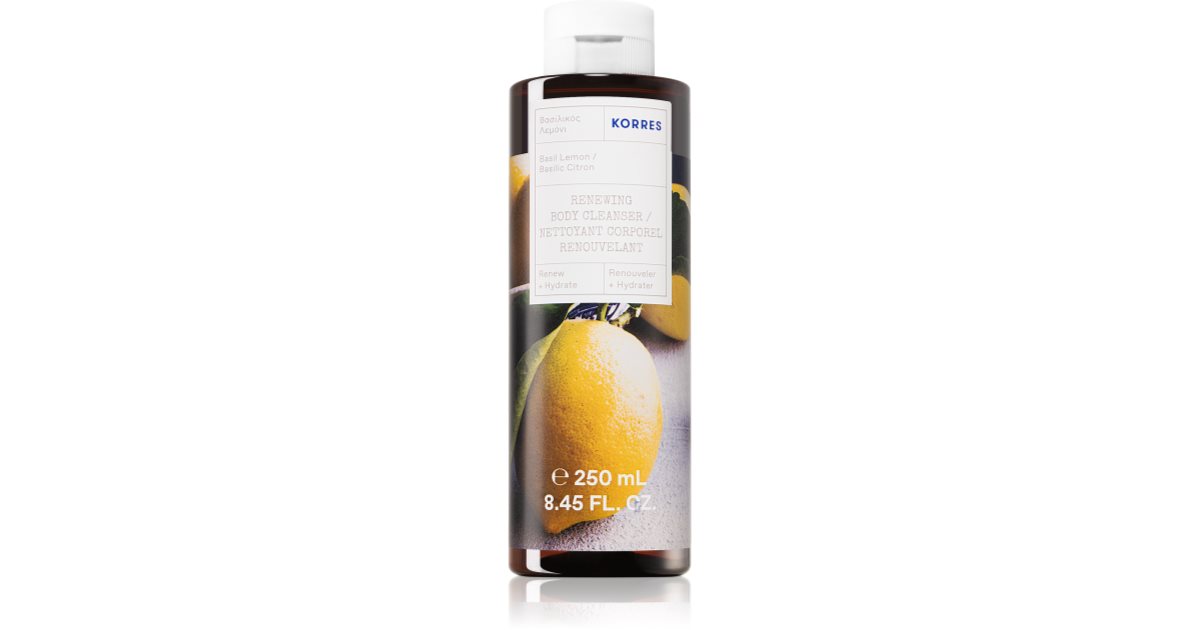 Korres Basil Lemon refreshing shower gel notino.co.uk