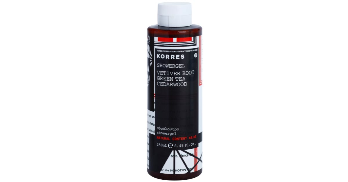 Korres Vetiver Root, Green Tea & Cedarwood gel de douche pour homme