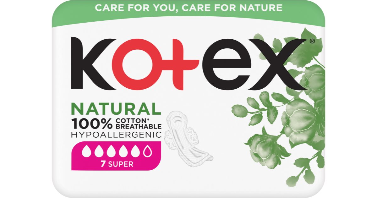 Kotex Natural Super sanitary towels notino.ie