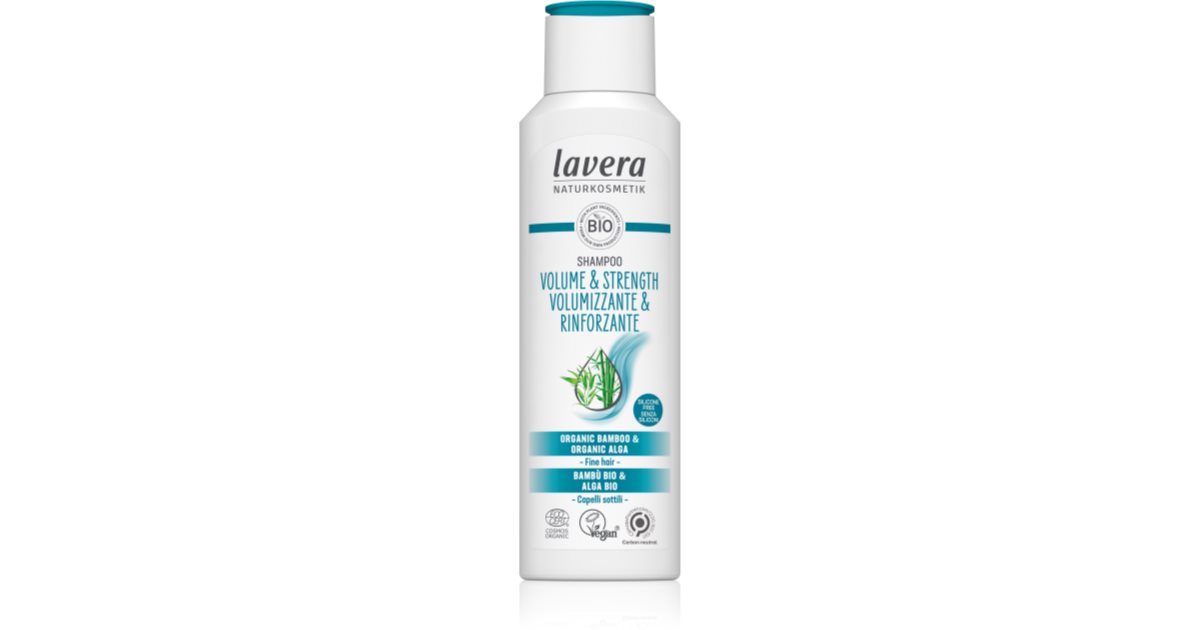 Lavera Volume & Strength Shampoo für mehr Haarvolumen bei feinem Haar Erfahrung notino.cz