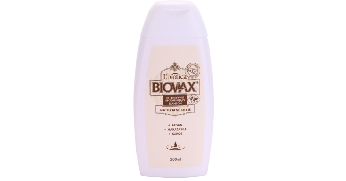 L'biotica Biovax Natural Oil shampoing régénérant pour une hydratation ...