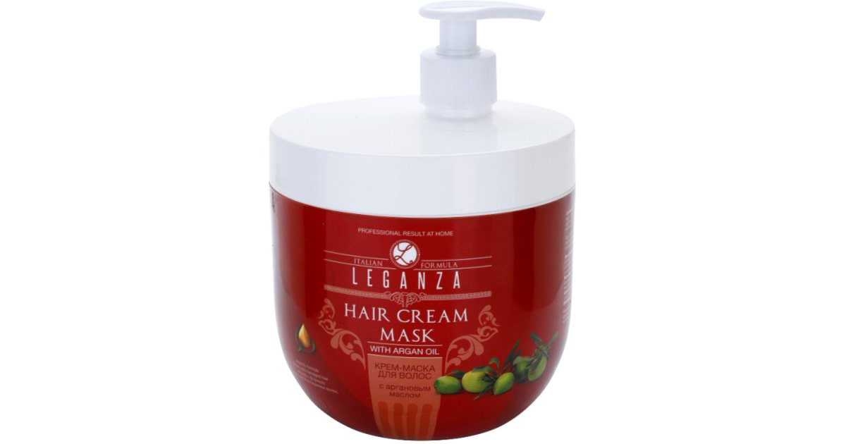 Leganza Cream Hair Mask With Argan Oil (con dosatore) - Maschera per capelli  all'olio di argan