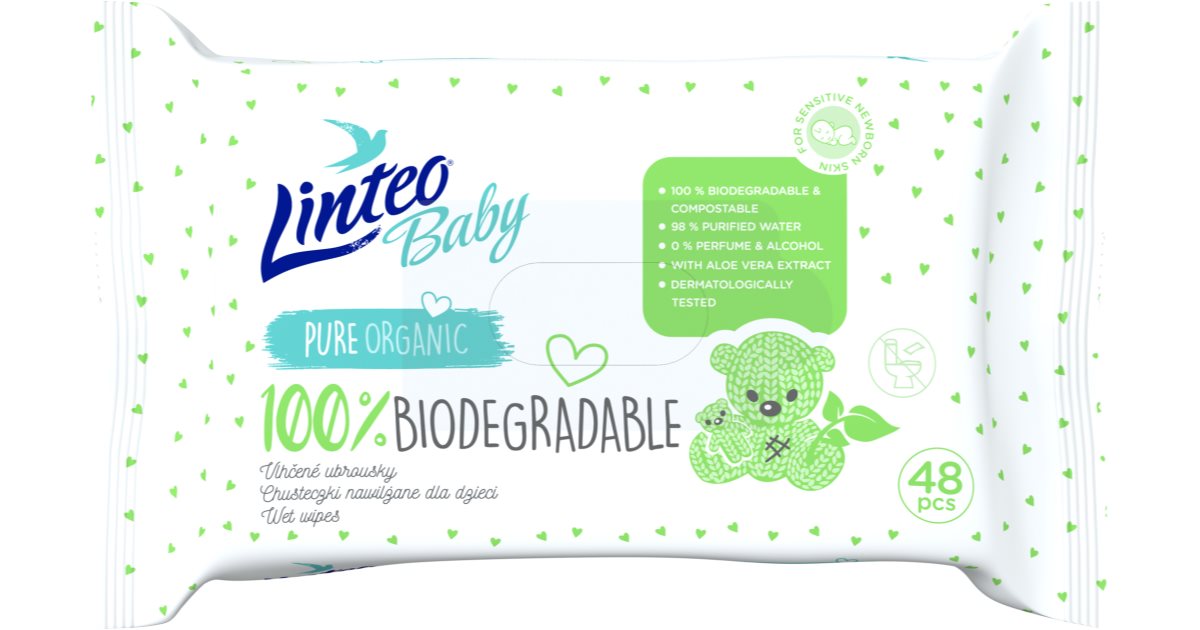 Linteo Baby 100 Biodegradable Baby Gentle Wet Wipes notino.ie