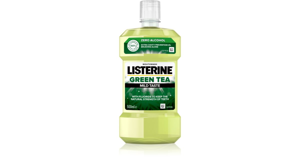 Listerine Green Tea mouthwash to strengthen tooth enamel notino.co.uk