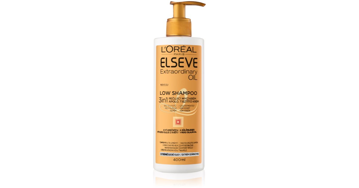Udled kursiv indbildskhed L'Oréal Paris Elseve Extraordinary Oil Low Shampoo Nourishing Cream  Cleanser for Very Dry Hair | notino.co.uk