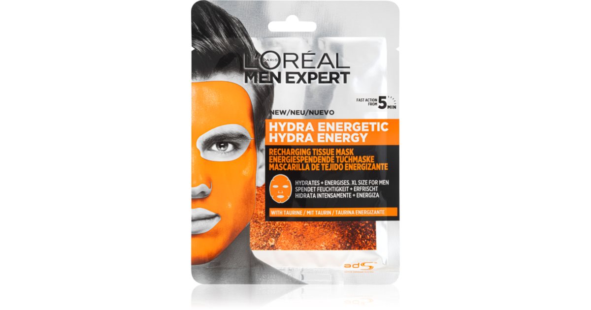 L’Oréal Paris Men Expert Hydra Energetic masque hydratant en tissu pour