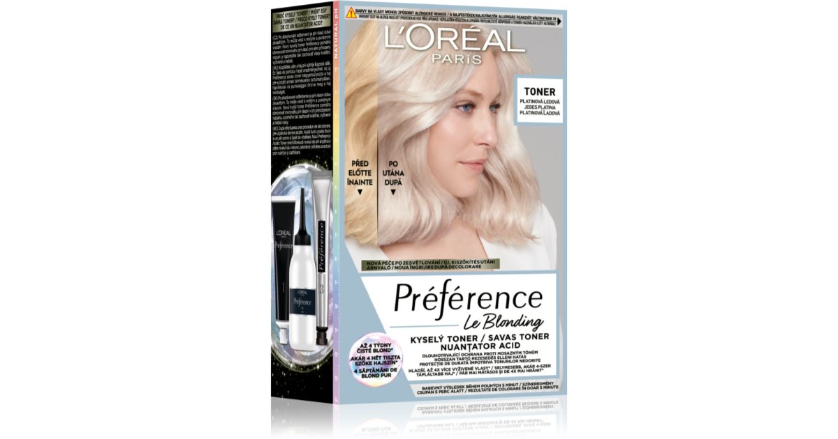 Loréal Paris Préférence Le Blonding Toner Toner Kwasowy Szampon Neutralizujący Rude Odcienie 1425