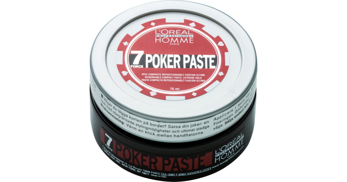 L’Oréal Professionnel Homme 7 Poker Modeling Paste extra strong hold ...