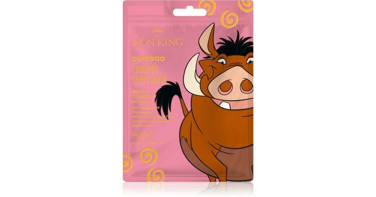 Mad Beauty Lion King Pumba moisturising face sheet mask | notino.co.uk